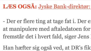 Jyske bank BEDEAGER KUNDE MED FALSK LÅN OG FALSK RENTEBYTTE