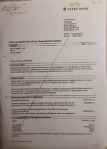 Jyske bank modtager brev med dato 06-05-2009 fra Nykredit at lånetilbudet på 4.328.000 kr fra 20-05-2008 er bortfaldet Alligevel kræver jyske bank flere sikkerheder 11-05-2009 